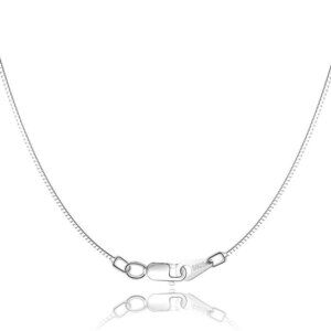 Solid 18K Gold Over 925 Sterling Silver Chain Necklace for Women Girls, 0.8mm Bo